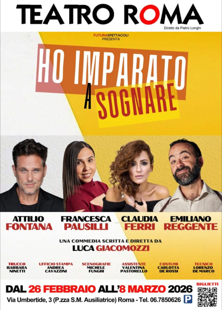Teatro Roma, debutta “Ho imparato a sognare” la nuova commedia di Luca Giacomozzi