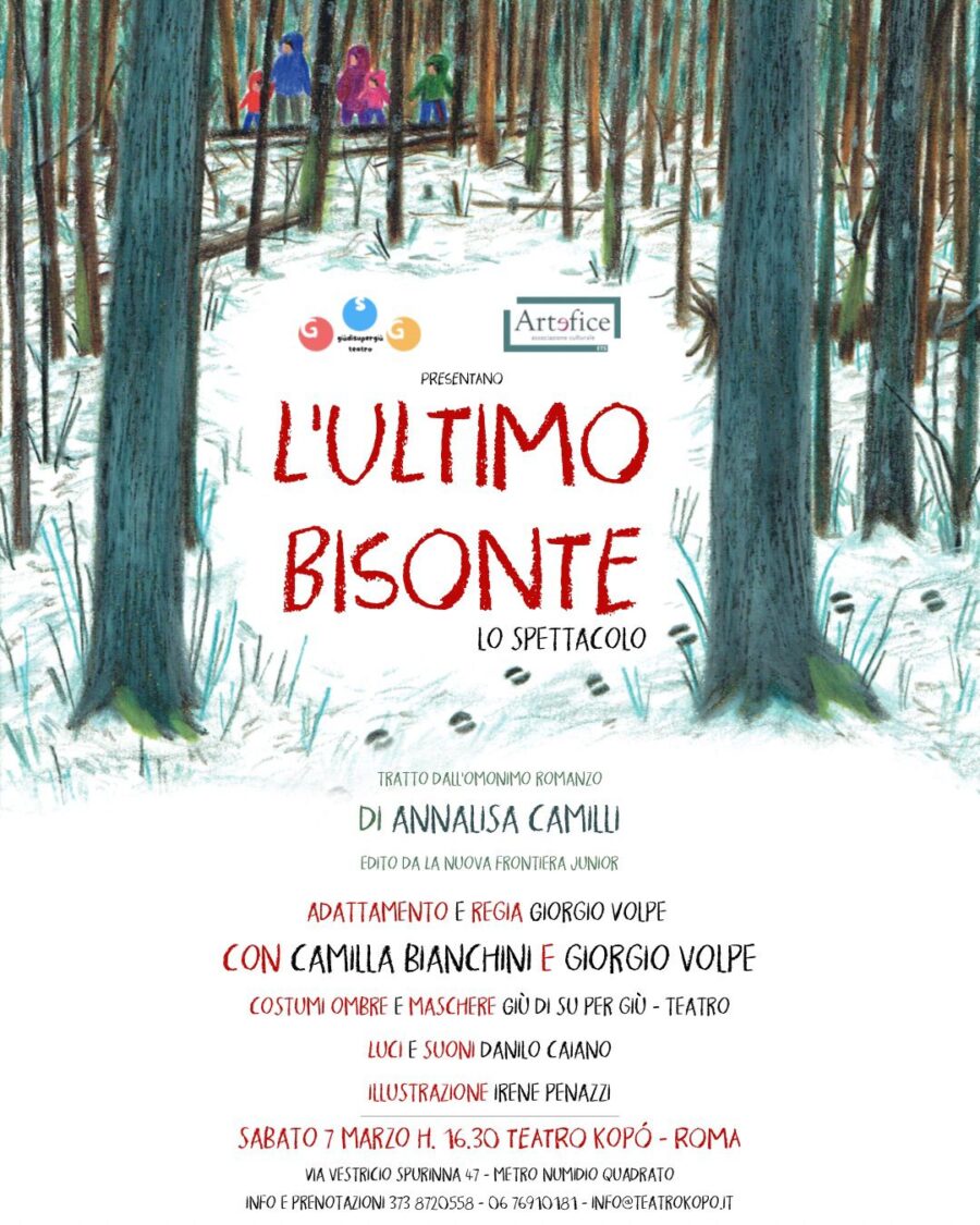 Teatro Kopó, Camilla Bianchini e Giorgio Volpe in scena con “L’ultimo bisonte”